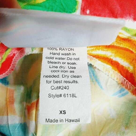 XID Xtreme Island Designs Hawaii sundress bold floral VTG Vintage 6118 XS - Picture 4 of 6